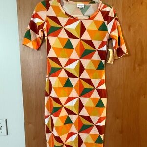 LuLaRoe Colorful Julia 3/4 Length Sleeve Dress. New with tags.